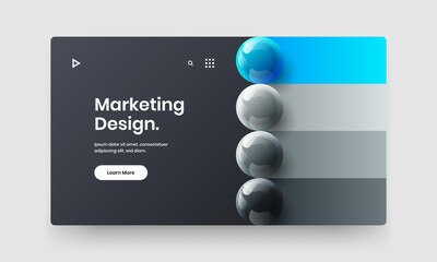 Abstract 3D balls site layout. Original brochure vector design concept.