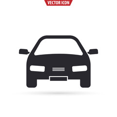 Front view car icon. Transportation concept. Vector illustration isolated on white background.