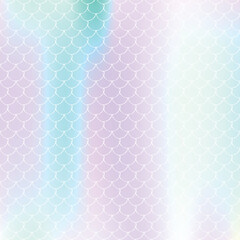 Mermaid scales background with holographic gradient.