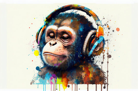 Monkey With Headphones Images – Browse 3,989 Stock Photos, Vectors, and  Video