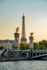 Fototapeta na wymiar View of the Eiffel Tower in Paris, France.