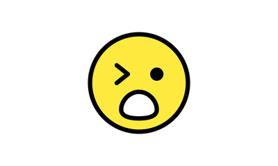 Fototapeta premium expression emoji vector yellow head simple modern design eps 8