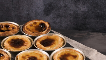 Freshly cooked egg tarts