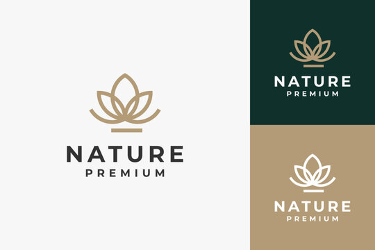elegant natural flower logo premium