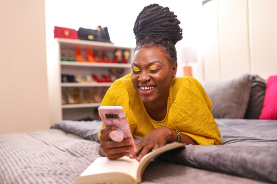 Woman using her phone