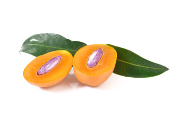 Marian plum or maprang (thai fruit) isolated on white background