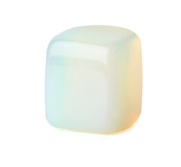 Mineral natural semiprecious stone moonstone. Isolated on a white background. Geology.