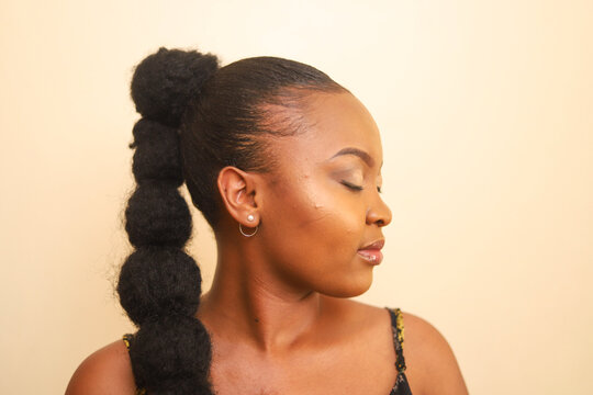 Side profile of a Black woman