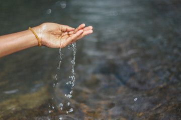 water in hand