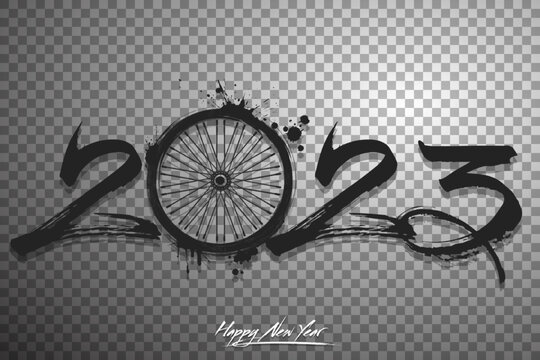 Happy New Year 2023 And Bike Wheel