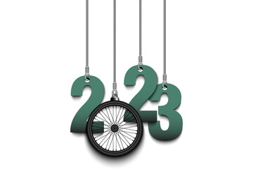 Happy New Year 2023 and bike wheel