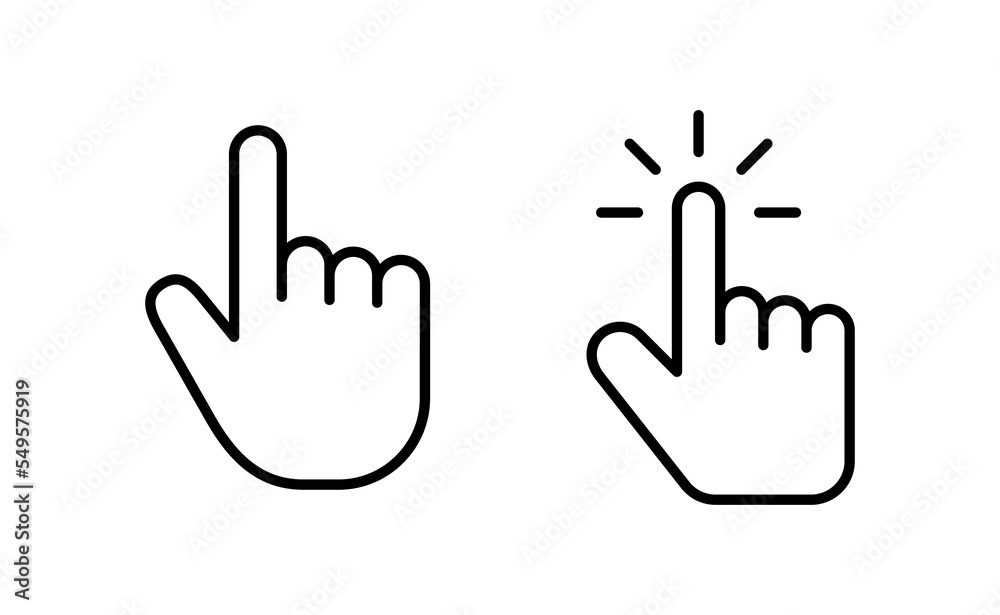 Wall mural hand cursor icon vector for web and mobile app. cursor sign and symbol. hand cursor icon clik