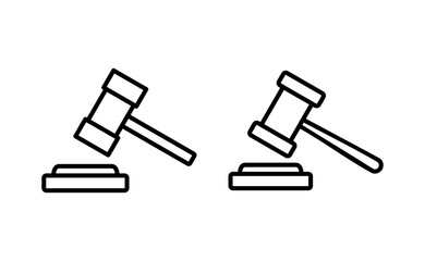 Gavel icon vector for web and mobile app. judge gavel sign and symbol. law icon. auction hammer