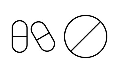 Pills icon vector for web and mobile app. capsule icon. Drug sign and symbol
