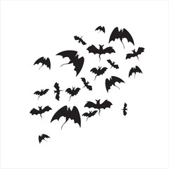 Black silhouette of bats. Halloween decorations