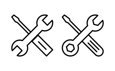 Repair tools icon vector for web and mobile app. tool sign and symbol. setting icon. Wrench and screwdriver. Service
