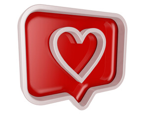 red and white heart icon balloon