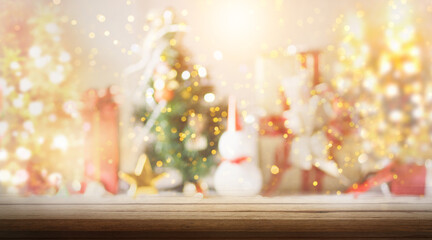 Christmas tree blurred bokeh background