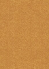Fototapeta premium Hand-drawn unique abstract symmetrical seamless gold ornament on a yellow background. Paper texture. Digital artwork, A4. (pattern: p03e)