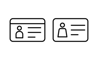 License icon vector for web and mobile app. ID card icon. driver license, staff identification card