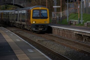 Fototapeta premium electrified line in the uk countryside