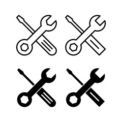 Repair tools icon vector for web and mobile app. tool sign and symbol. setting icon. Wrench and screwdriver. Service
