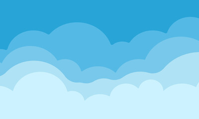 illustration cute sky clouds beautiful stylish isolated blue on background