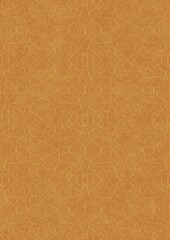Hand-drawn unique abstract symmetrical seamless ornament light yellow on a darker yellow background, paper texture. Digital artwork, A4. (pattern: p02-1e)