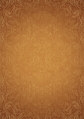 Hand-drawn unique abstract ornament. Light yellow on a darker yellow background, with vignette of same pattern in golden glitter on a darker background color. Paper texture. A4. (pattern: p03d)