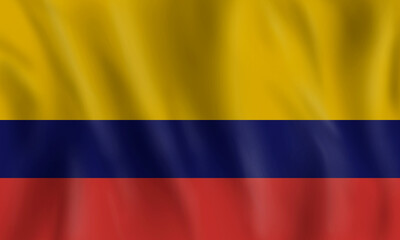 Illustration of colombia flag flying isolated.