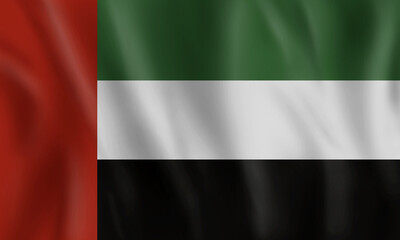 Illustration of Emirates United flag flying isolated.