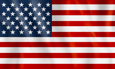 3d illustration of united states of america flag.