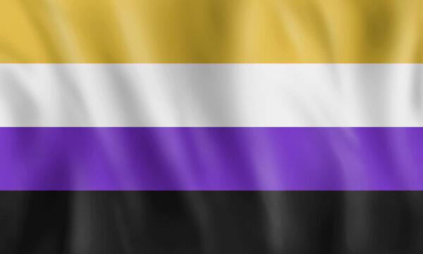 illustration of non binary flying flag.