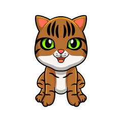 Cute bengal cat cartoon sitting