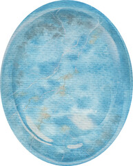 Transparent Background angelite Illustration Png. Transparent Clipart Image of watercolor blue crystal ready-to-use for site, article, print. Throat chakra stone, healing crystal