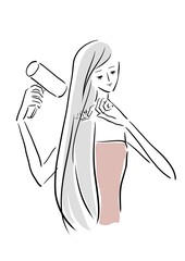 Women who do not dry their hair with a hairdryer