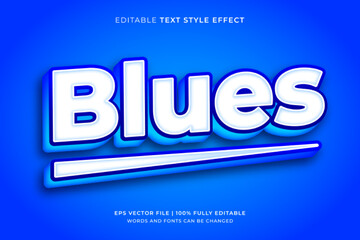 Blue  bold 3d editable text effect