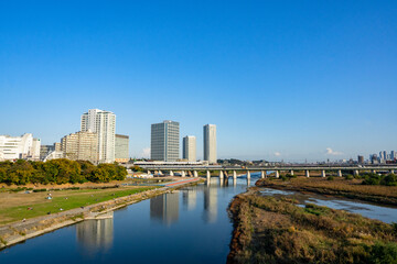 Fototapeta premium 多摩川の風景（二子玉川）