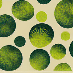 Midcentury modern style print, retro shades of green, abstract patterns for wallpaper, fabric, textiles, 1960s 1970s Scandinavian Swedish style (generative AI, AI)