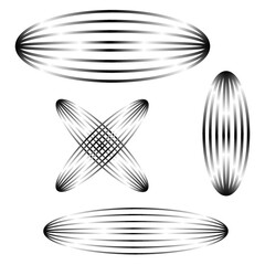 Steel ovals. Metal background. Vector 3d illustration. stock image. 