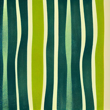 Midcentury modern style print, retro shades of green, abstract patterns for wallpaper, fabric, textiles, 1960s 1970s Scandinavian style (generative AI, AI)