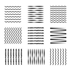 Different thin lines. Hand drawn line element. Vector illustration. stock image. 