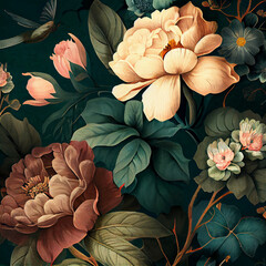 Vintage botanic floral background