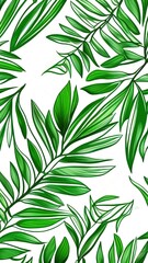 Naklejka na ściany i meble seamless pattern with green leaves