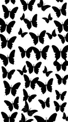 Fototapeta premium set of butterflies silhouettes, butterflies background