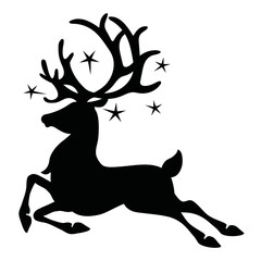 Christmas reindeer silhouette