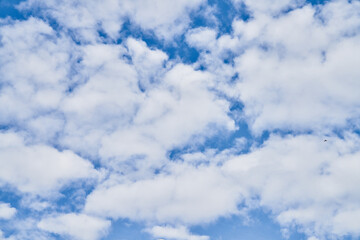 Beatiful blue sky with clouds on a sunny day
