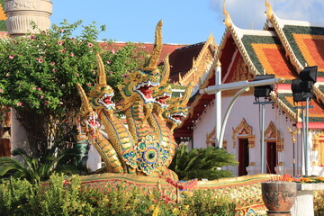 Five-head Naga statue in Thailand.