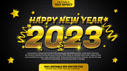 Obraz premium Happy New Year Text Effect