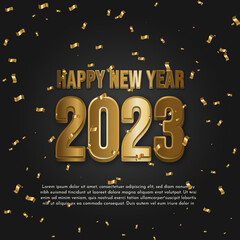 Happy new year social media greeting post design, new year banner design, new year greeting